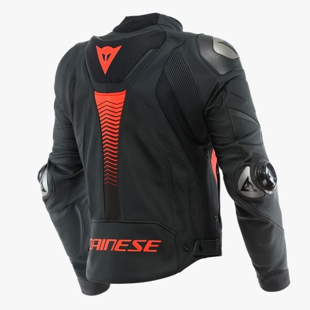 Dainese Super Speed 4 Leather Jacket Black-Matt/Fluo-Red : Delivery in 5 days